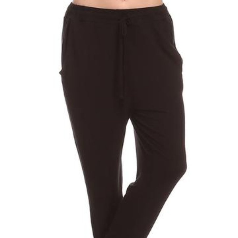 New Urban X Black Drawstring Straight Leg Pant